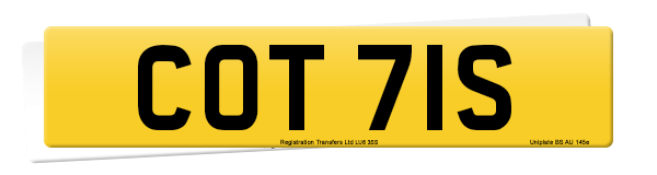 Registration number COT 71S